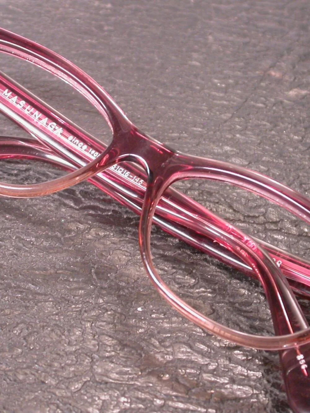 Masunaga Pink Crystal Clear Classic Japanese Eyeglasses Frames Made in Japan